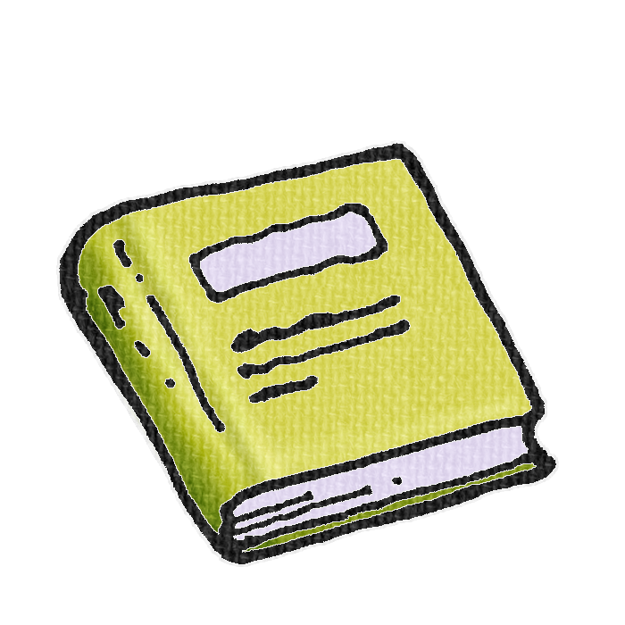 黄色の分厚い本の透過イラスト素材