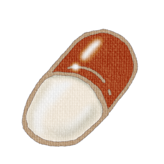 茶色いカプセル錠の透過イラスト素材