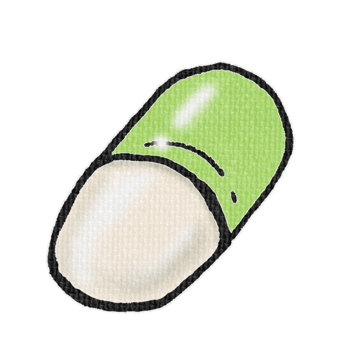 緑色のカプセル錠の透過イラスト素材