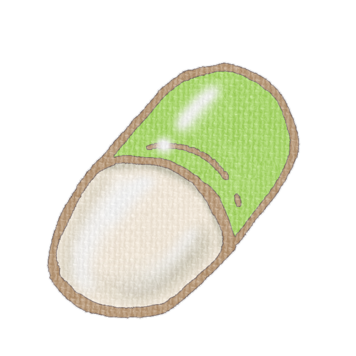 緑色のカプセル錠の透過イラスト素材