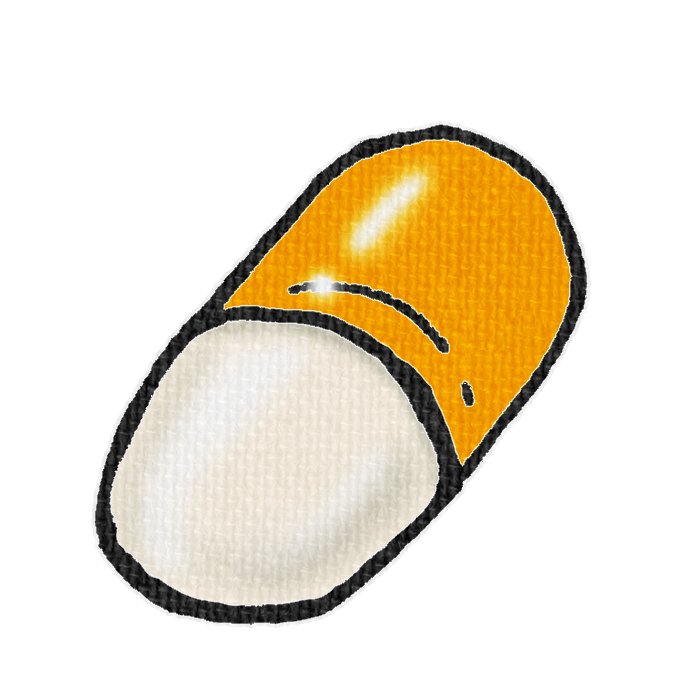 オレンジ色のカプセル錠の透過イラスト素材