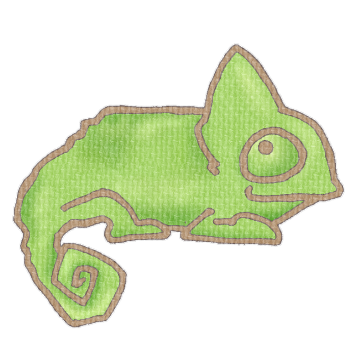 緑色のカメレオンの透過イラスト
