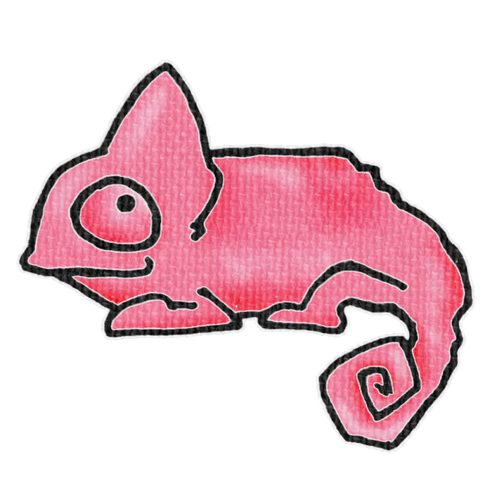 赤いカメレオンの透過イラスト