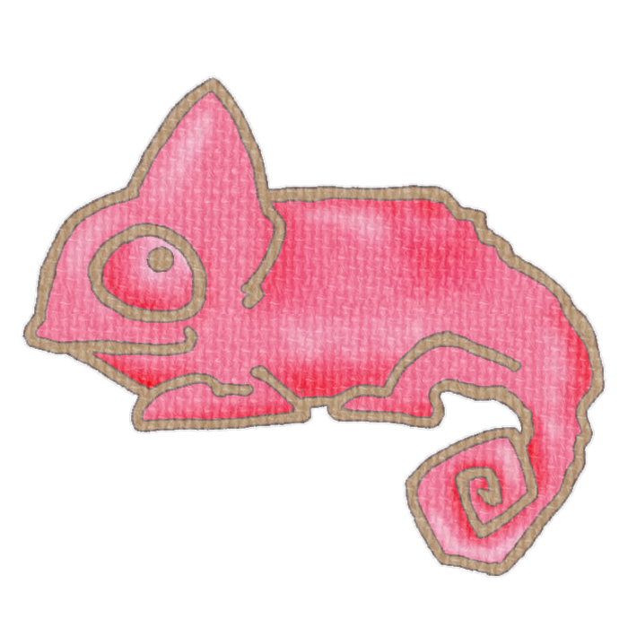 赤いカメレオンの透過イラスト