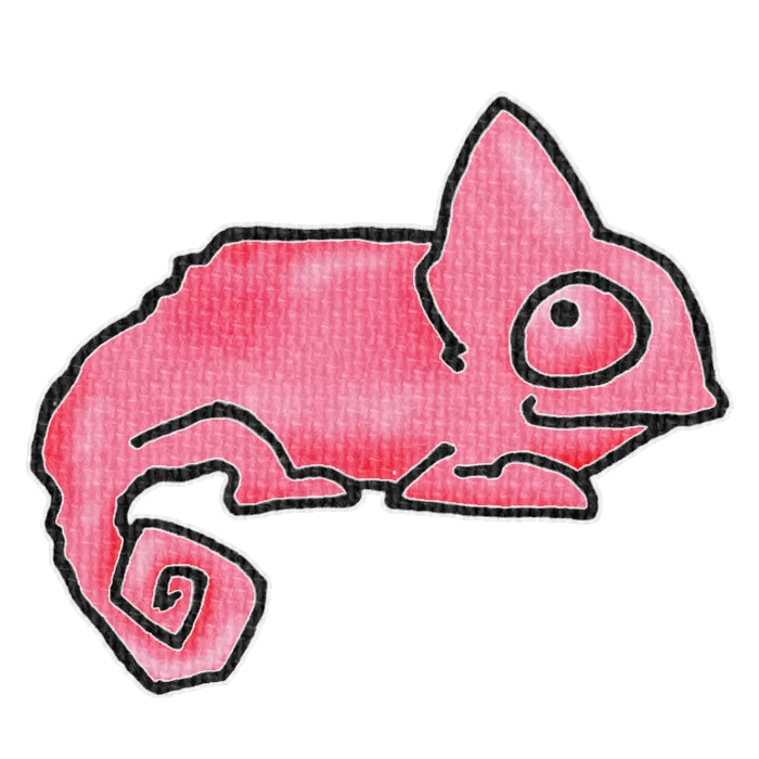 赤いカメレオンの透過イラスト