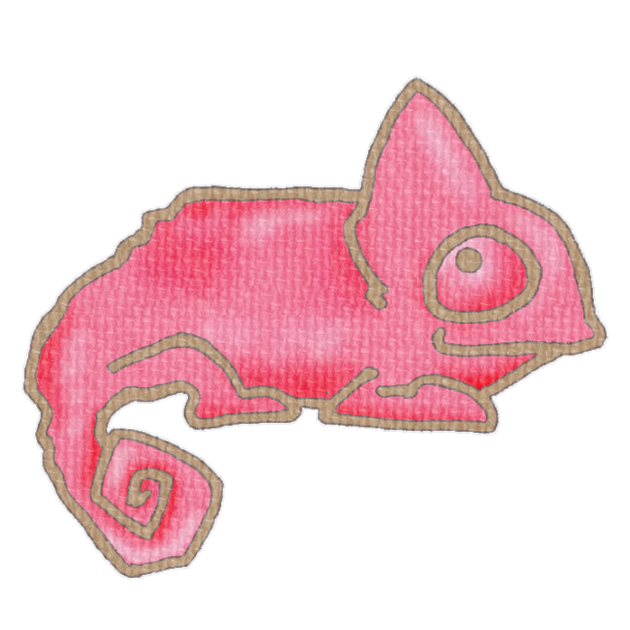 赤いカメレオンの透過イラスト