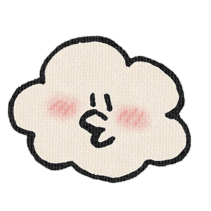 クリーム色の雲の透過イラスト素材