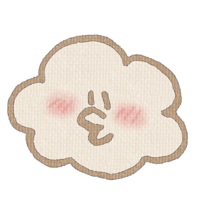 クリーム色の雲の透過イラスト素材