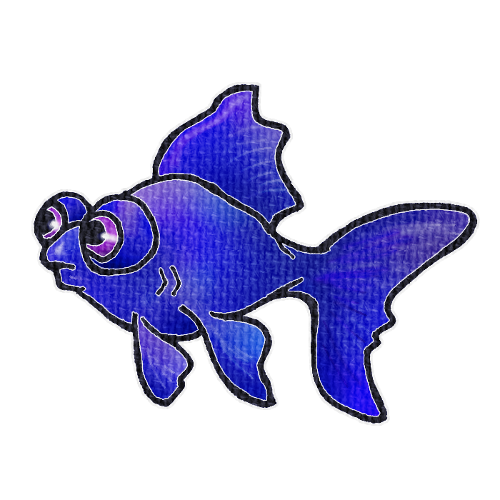 青紫色の金魚の透過イラスト