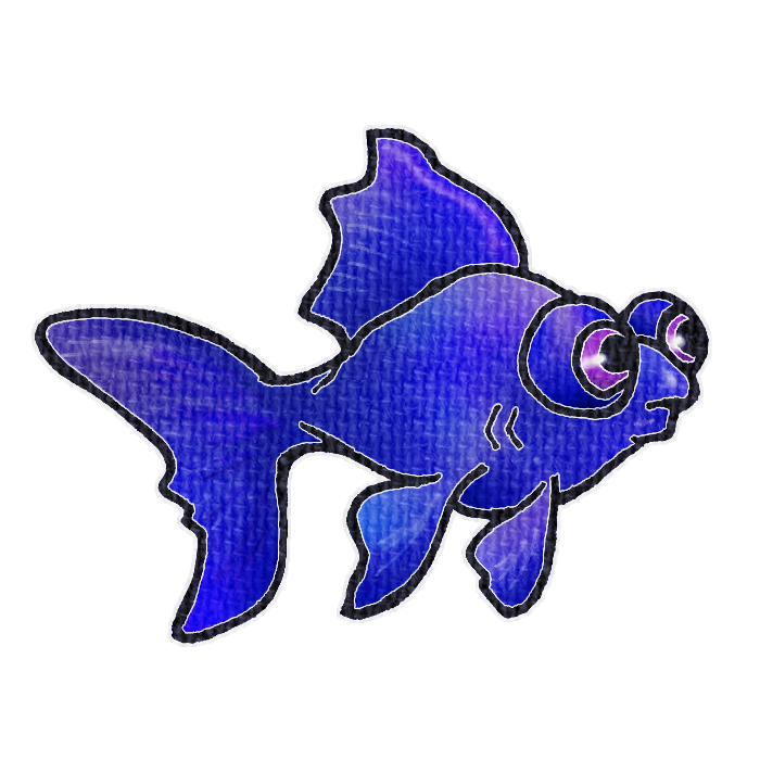 青紫色の金魚の透過イラスト