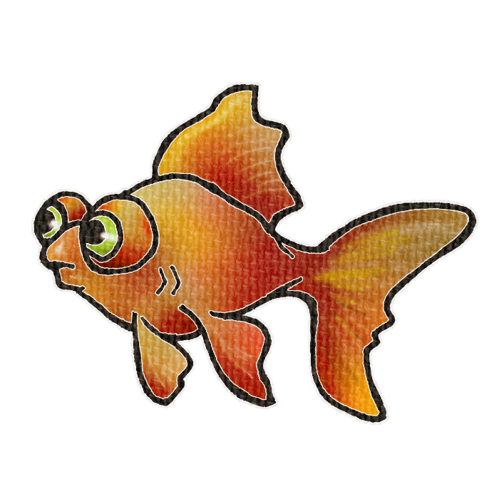 オレンジ色の金魚の透過イラスト