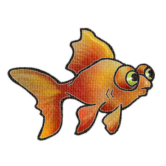オレンジ色の金魚の透過イラスト