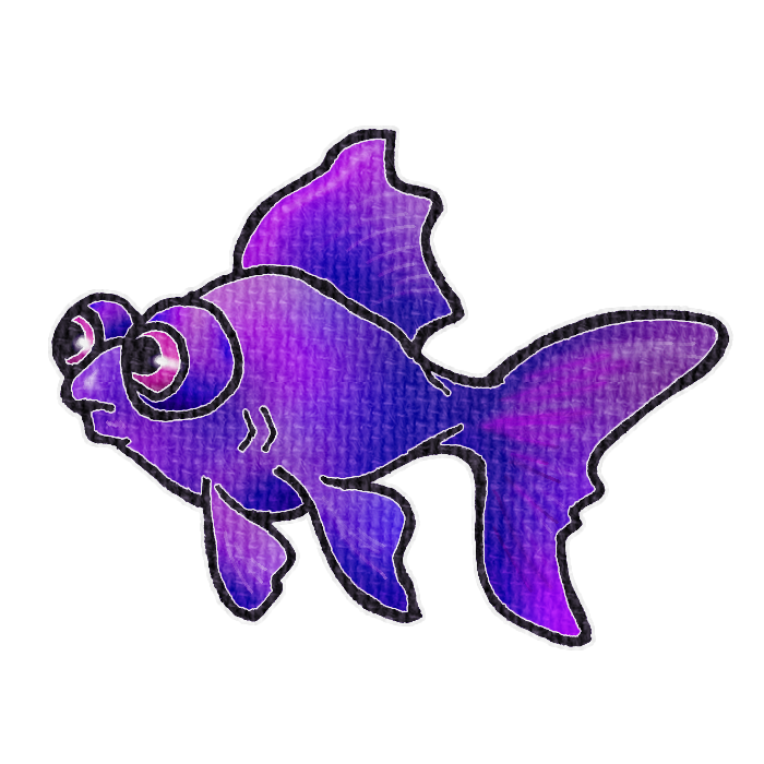 赤紫色の金魚の透過イラスト