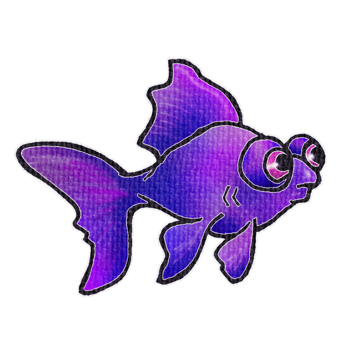 赤紫色の金魚の透過イラスト