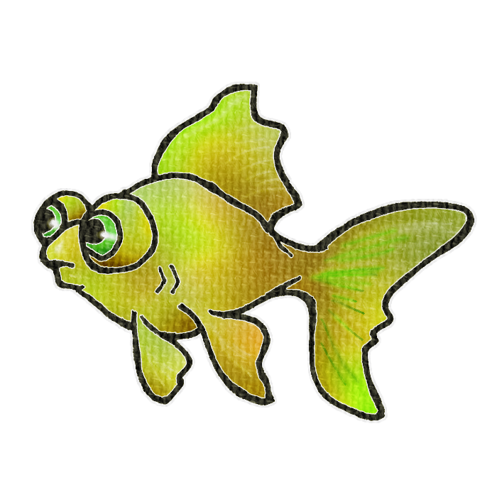 黄色の金魚の透過イラスト