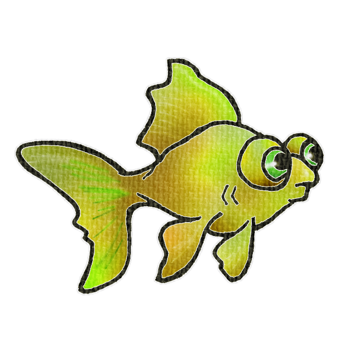 黄色の金魚の透過イラスト