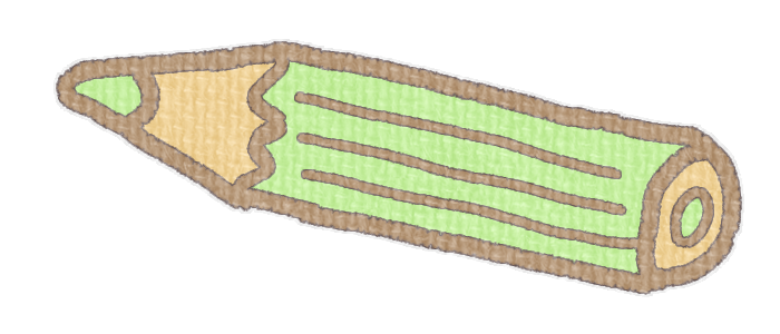 緑色の鉛筆の透過イラスト