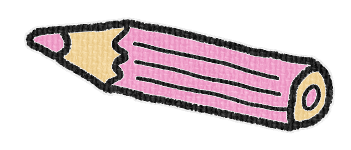ピンク色の鉛筆の透過イラスト