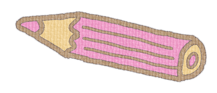ピンク色の鉛筆の透過イラスト