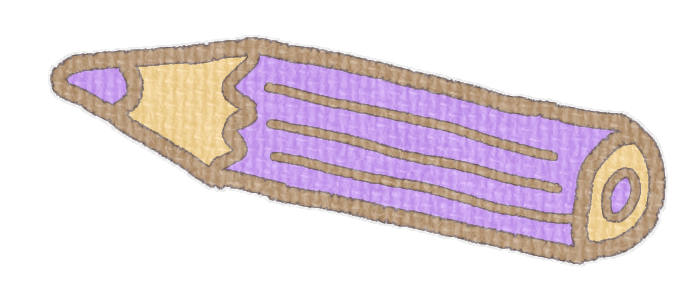 紫色の鉛筆の透過イラスト