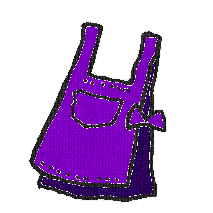 紫色エプロンの透過イラスト素材