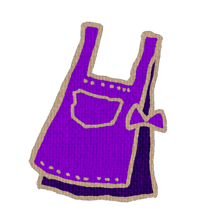 紫色エプロンの透過イラスト素材