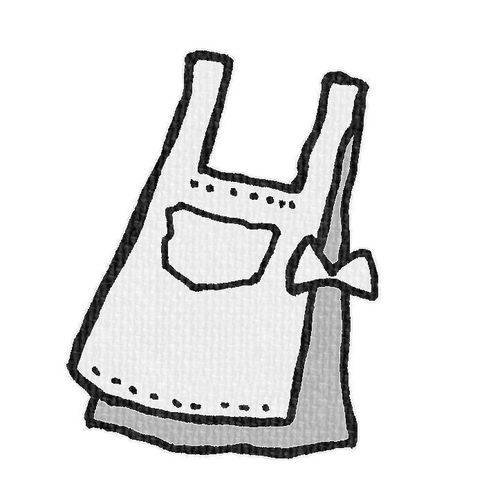 白色エプロンの透過イラスト素材