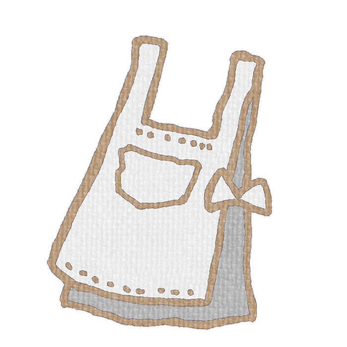 白色エプロンの透過イラスト素材