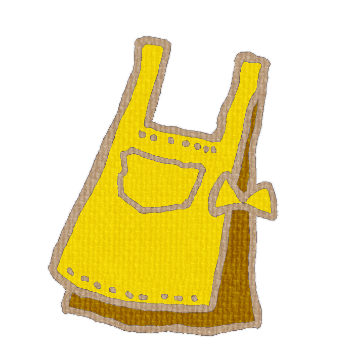 黄色エプロンの透過イラスト素材