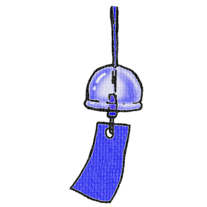 青い風鈴のイラスト