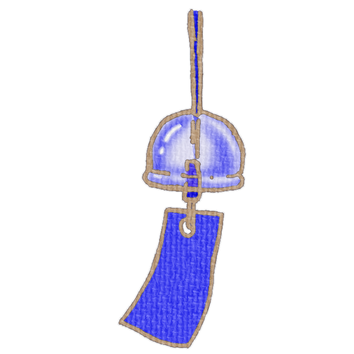 青い風鈴のイラスト