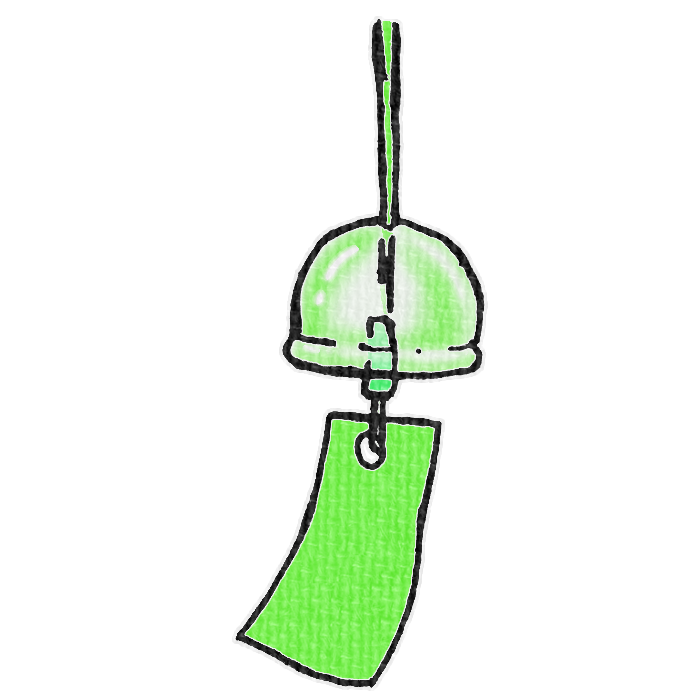 緑色の風鈴のイラスト