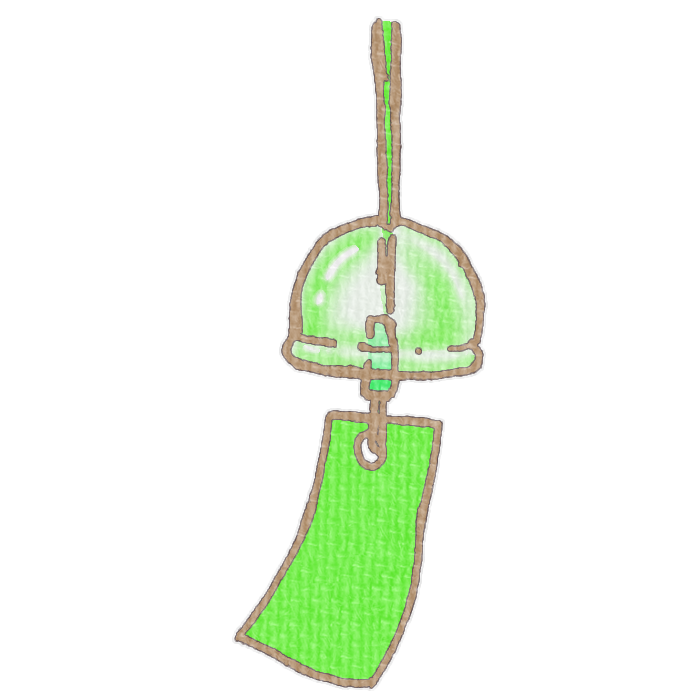 緑色の風鈴のイラスト