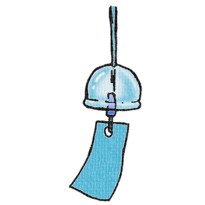 水色の風鈴のイラスト