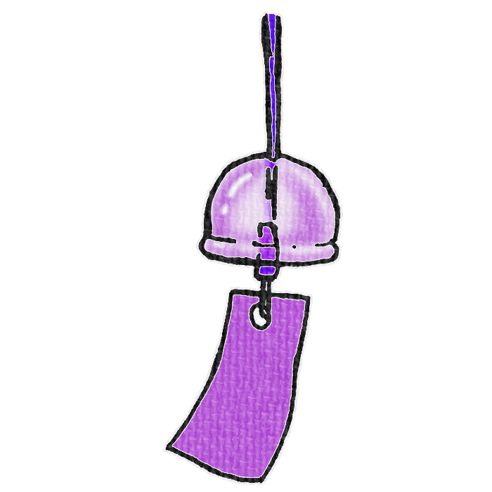 紫色の風鈴のイラスト