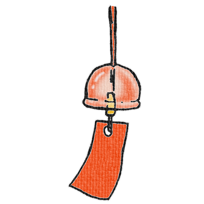 赤い風鈴のイラスト