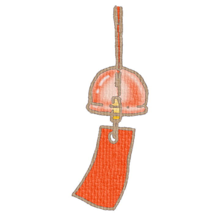 赤い風鈴のイラスト