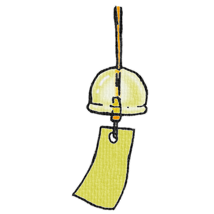 黄色の風鈴のイラスト
