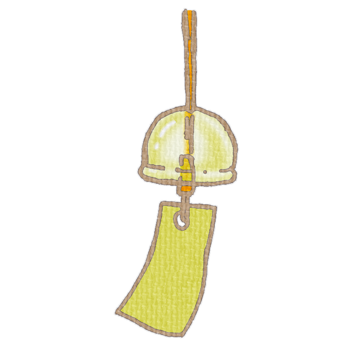 黄色の風鈴のイラスト