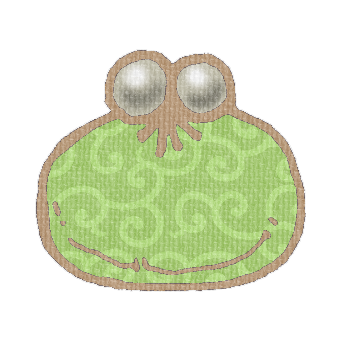 緑色の唐草模様柄がまぐち財布の透過イラスト素材