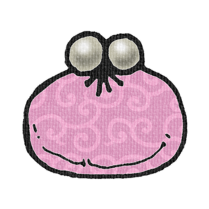 ピンク色の唐草模様柄がまぐち財布の透過イラスト素材