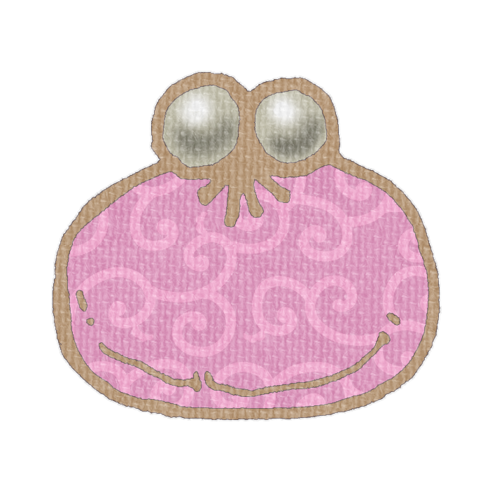 ピンク色の唐草模様柄がまぐち財布の透過イラスト素材