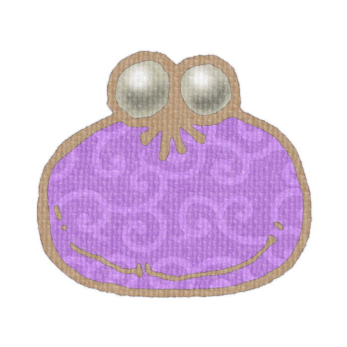 紫色の唐草模様柄がまぐち財布の透過イラスト素材