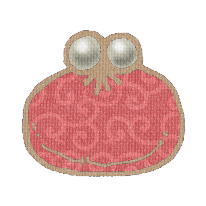 赤色の唐草模様柄がまぐち財布の透過イラスト素材