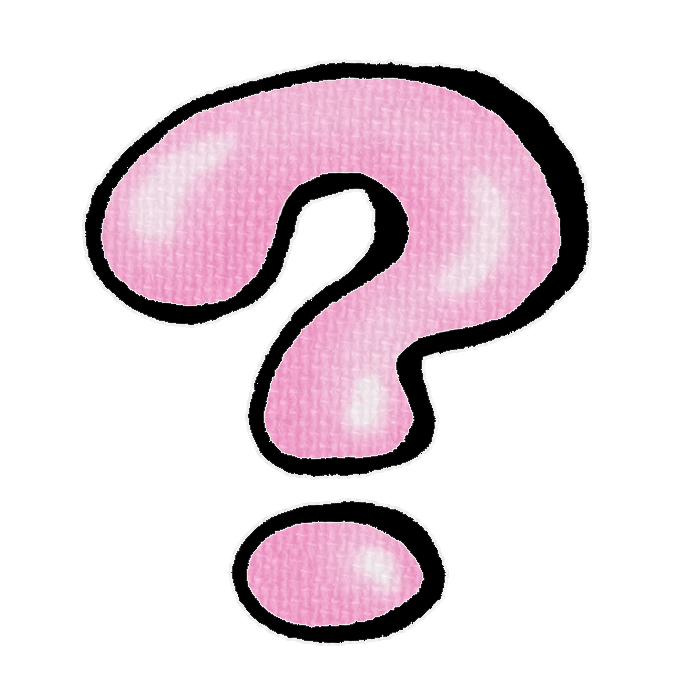 ピンク色のはてなマークの透過イラスト素材
