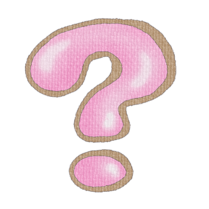 ピンク色のはてなマークの透過イラスト素材