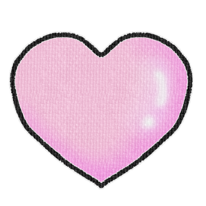 ピンク色のハートの透過イラスト素材