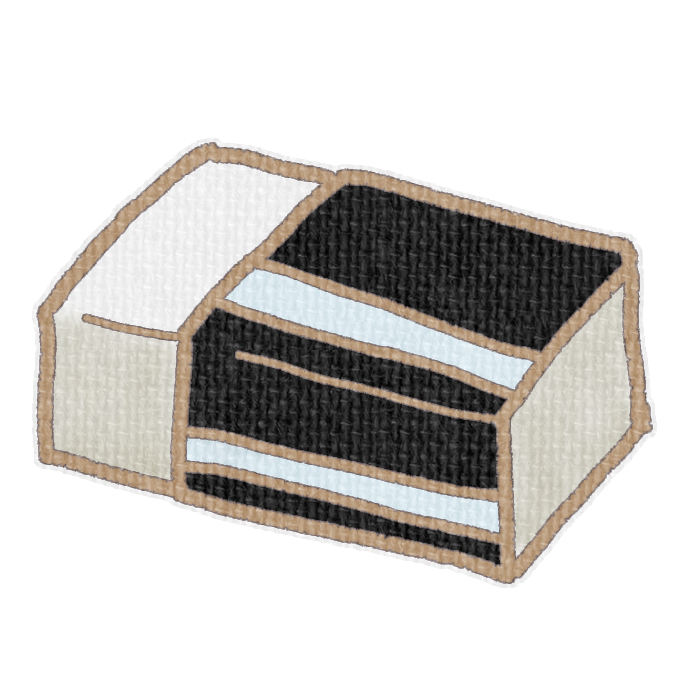 黒い消しゴムの透過イラスト