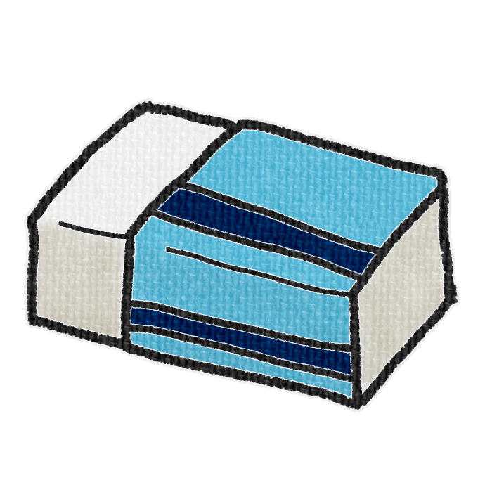青い消しゴムの透過イラスト