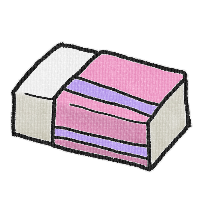 ピンク色の消しゴムの透過イラスト